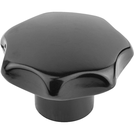 Kipp Star Grip Similar To DIN6336 D=M12, D1=63, H=40, Form:K, Thermoset High-Polish Finish Black,  K1016.26312